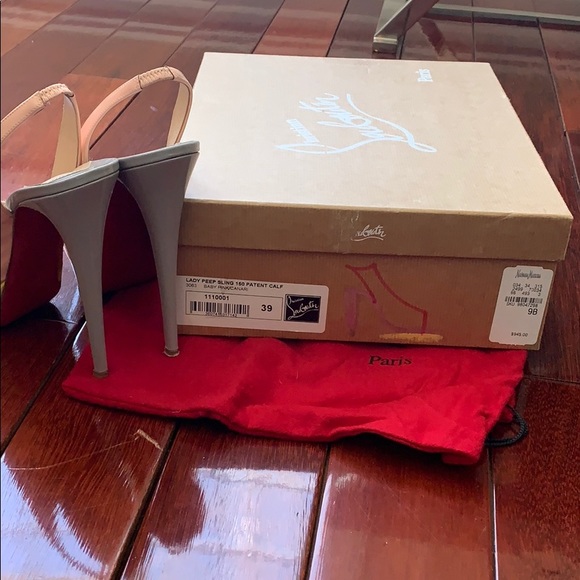 Christian Louboutin Lady Peep Sling Back PL Sz 9 - Picture 9 of 11